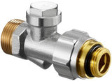 OVENTROP Absperrverschraubung Combi 3 Multiflex 3/4Z ÜMx1/2Z IG – Messing vernickelt, mit Quetschset