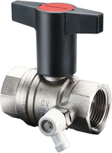 OVENTROP Optibal Knebelgriff-Kugelhahn PN 16 Messing mit Entleerung DN 15 1/2 Zoll IG