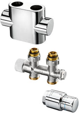 OVENTROP Multiblock T Badheizkörper-Anschluss-Set 5 DG Edelstahl-Design