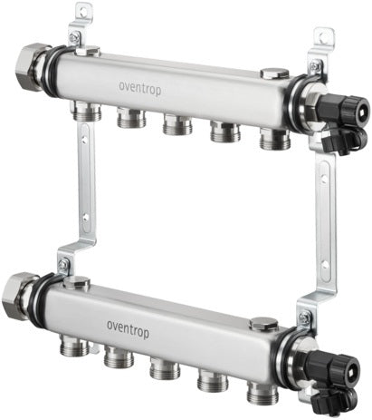 OVENTROP Multidis SH Edelstahl-Verteiler für Heizkörperanbindung G 3/4Z AG 2 Kreise