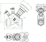 Oventrop Hydrocontrol VTR Strangregulierventil PN 25 DN 10 Rotguss mit 2 Messventilen