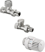 OVENTROP Thermostatventil-Set Uni LH Durchgang – AQ Ventil mit Q-Tech DN 10, automatischer hydraulischer Abgleich