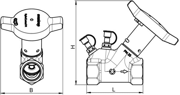 Oventrop Strangregulierventil HydroControl M PN 25 DN 15 mit Messblende – Hydraulischer Abgleich
