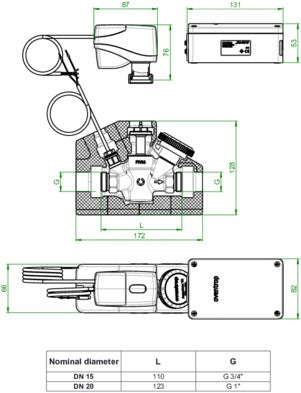 OVENTROP Aquastrom T Thermostatisches Regelventil DN 20, G 1 – ohne Isolierung