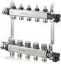 OVENTROP Multidis SFQ Edelstahl-Heizkreisverteiler mit Durchflussindikator, 2 Heizkreise, Q-Tech