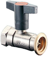OVENTROP Optibal P Pumpenkugelhahn DN 25 mit Sperrventil, Messing vernickelt