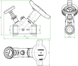 OVENTROP Zirkulationsventil Aquastrom C DN 15 Rp 1/2 mit Wärmedämmung & Thermometer