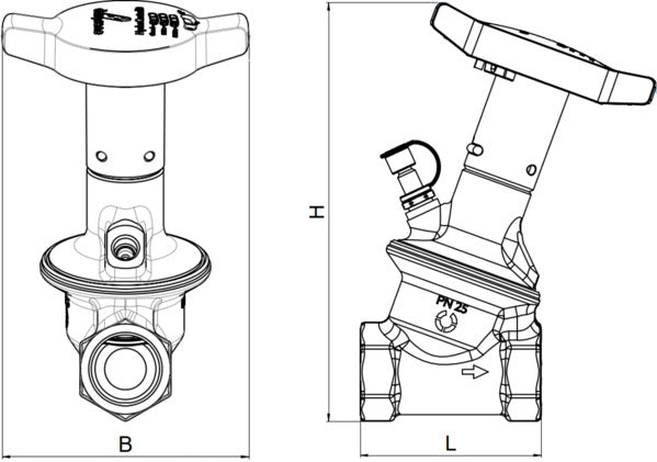 OVENTROP HydroControl D Differenzdruckregler PN 25, DN 15, 50-300 mbar, 1/2" IG