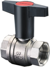 OVENTROP Optibal Knebelgriff-Kugelhahn PN 16 Messing DN 10 (3/8 Zoll) – Volldurchgang, vernickelt