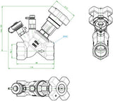 Oventrop Hydrocontrol VTR Strangregulierventil PN 25 Rotguss DN 10 3/8" IG mit Messventil