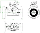 OVENTROP Hydrocontrol VFC Strangregulierventil PN 16 DN 20 Flansch – Grauguss, mit Messventilen