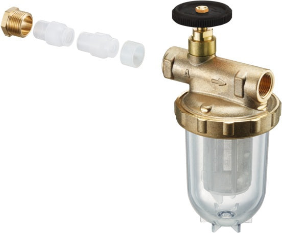 OVENTROP Einstrangfilter-Set ohne Rücklauf im Karton – Heizölfilter DN 10, PN 6, 0,15 mm