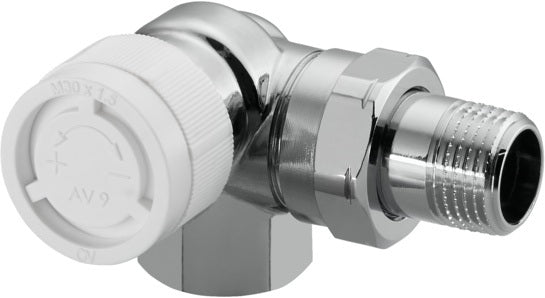 OVENTROP Thermostatventil CV 9 M 30x1,5 Winkel-Eck links DN 15 verchromt