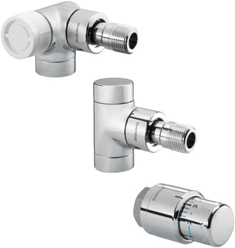 Oventrop OV Anschluss-Set Baureihe E DN 15, Winkel-Eck links verchromt