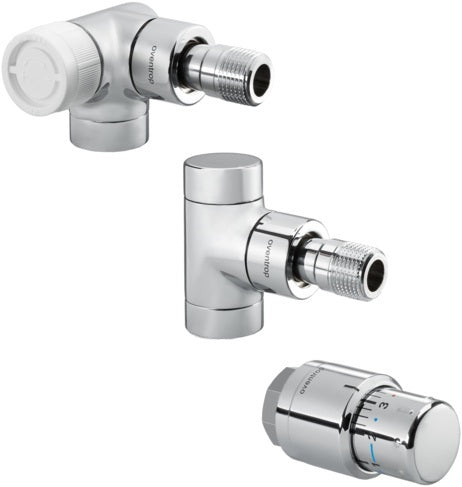 Oventrop OV Anschluss-Set Baureihe E DN 15, Winkel-Eck links verchromt