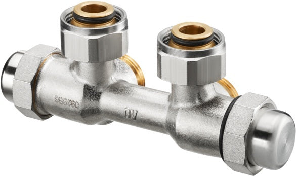 OVENTROP Multiflex FQ Verschraubung 3/4Z ÜMx3/4Z AG Messing vernickelt – Automatischer Hydraulischer Abgleich