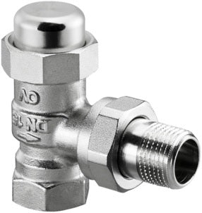 OVENTROP Combi LR Heizkörperverschraubung Eck DN 10, 3/8 Zoll, vernickelt, voreinstellbar
