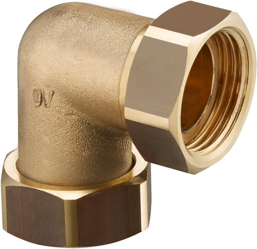 OVENTROP Anschlusswinkel Kesselverrohrung 37x35 mm G1 AG x G1 ÜM – 90° Bogen aus Messing