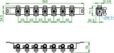 OVENTROP OV Kugelhahnanschluss-Set für Regudis W-HTF – 7 Kugelhähne, G 3/4, Montageschiene