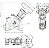 OVENTROP Hydrocontrol VTR Strangregulierventil PN 25 RG classic DN 10 (3/8" IG) – Feinstvoreinstellung, Rotguss
