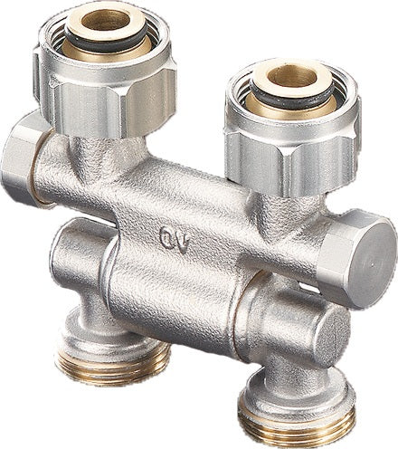 OVENTROP Multiflex F Absperrverschraubung ZBU 3/4 Zoll ÜM x 3/4 Zoll AG schwenkbar