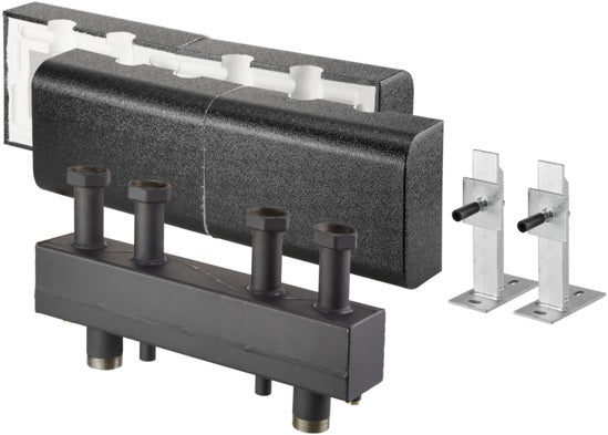 OVENTROP HydroFixx Hydraulische Weiche DN 25 für 2 Heizkreise – Stahl, PN 4, mit Wärmedämmung