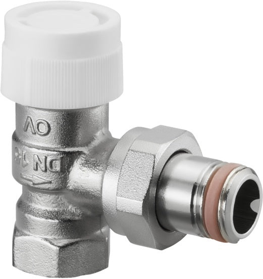 OVENTROP Thermostatventil AV 9 Eck DN 15 selbstdichtend – stufenlose Voreinstellung, PN 10, M30 x 1,5