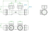 OVENTROP Multiflex FQ Verschraubung 3/4Z ÜMx3/4Z AG Messing vernickelt – Automatischer Hydraulischer Abgleich
