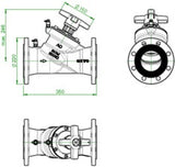 OVENTROP Hydrocontrol VFC Strangregulierventil PN 16 DN 20 Flansch – Grauguss, mit Messventilen