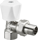 OVENTROP Handregulierventil HR Eckventil DN 10 3/8 Zoll, weiß, vernickelt, für Zweirohrsysteme