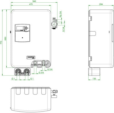 OVENTROP Regudis H DN20 Hausübergabestation – Elektronischer Regler, rostfreier Stahl Wärmetauscher