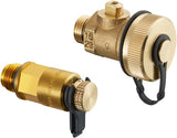 OVENTROP OV Anschluss-Set 3 – Messventil G 1/4" & F+E Kugelhahn G 1/4" für Heizkörper
