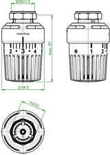 Oventrop Thermostat Uni LH mit Nullstellung, weiß – Flüssig-Fühler, M 30 x 1,5