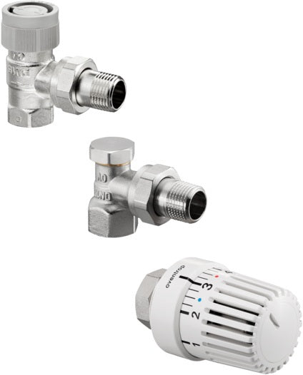 OVENTROP Thermostatventil-Set Uni LH Eckform mit AQ Q-Tech DN 10