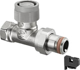 OVENTROP Thermostatventil AQ Durchgang DN15 selbstdichtend M30x1,5 – stufenlose Voreinstellung, Messing vernickelt