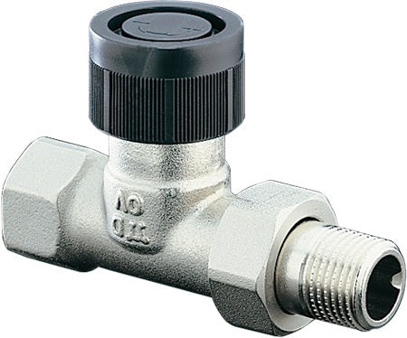 Oventrop Thermostatventil Baureihe A M 30x1,5, DN 10, R 3/8Z – Durchgang, Messing vernickelt