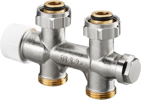 Oventrop Multiblock T Zweirohrarmatur 3/4 Zoll Durchgang – Regeln, Absperren, Entleeren