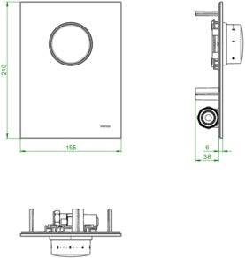 OVENTROP Abdeckung mit Thermostat Echtglas weiß für Unibox T-RTL