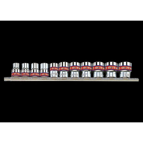 KING TONY Profi-Werkzeuge - 1/4" Steckschlüssel-Set, Zoll, Steckleiste - 11 tlg. 2011SR