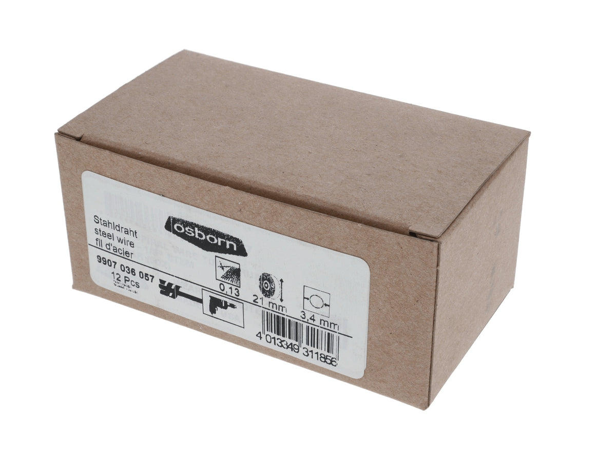 OSBORN HELITUF Innenbürste Ø10 mm – Stahldraht 0,13 mm, 3,4 mm Schaft, 89 mm