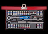 KING TONY Profi-Werkzeuge - 1/4" Steckschlüssel-Set, metrisch, mit Zubehör, Thermoform - 30 tlg. 2530CR02