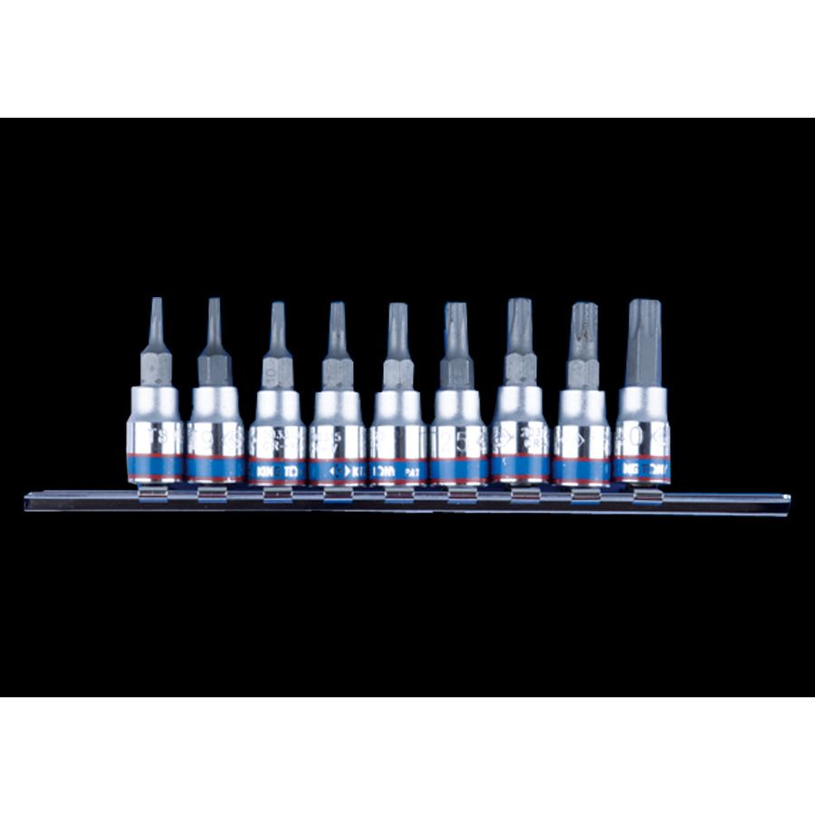 KING TONY Profi-Werkzeuge - 1/4" TORX Steckschlüsselset, Steckleiste - 9 tlg. 2109PR