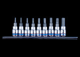 KING TONY Profi-Werkzeuge - 1/4" TORX Steckschlüsselset, Steckleiste - 9 tlg. 2109PR