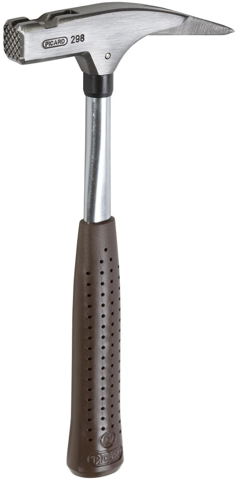 Picard Latthammer 29810 mit Magnet, 600 g Kopfgewicht, fein blank, geraut – Stahlrohrstiel