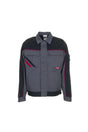 PLANAM Bundjacke Highline Gr.46 schiefer/schwarz/rot – Arbeitsjacke mit Klettverschluss und Golffalten