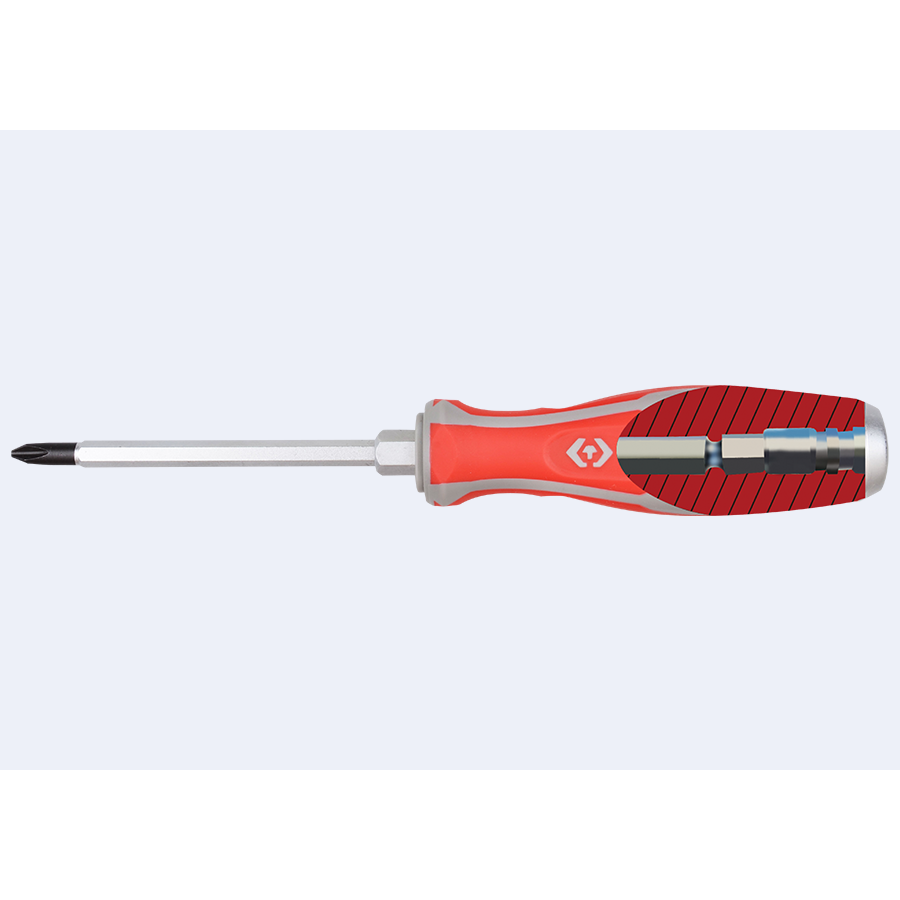 KING TONY Profi-Werkzeuge - PHILLIPS®-Schraubendreher, durchgehende Klinge - PH1 14610103R