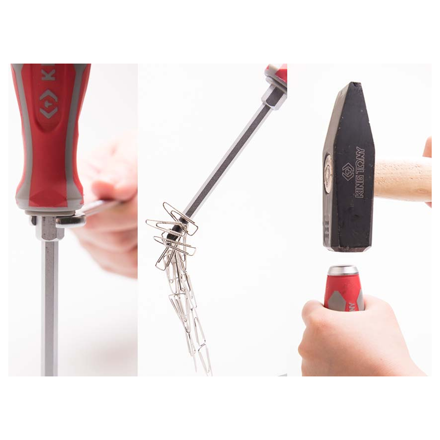 KING TONY Profi-Werkzeuge - PHILLIPS®-Schraubendreher, durchgehende Klinge - PH2 150mm 14610206R