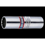 KING TONY Profi-Werkzeuge - 3/8’’ 12-Kant Steckschlüssel für Zündkerzen - 18 mm 36B018