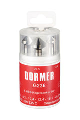 DORMER Kegelsenkersatz DIN 335C 90° HSS 6-tlg. Runddose G136
