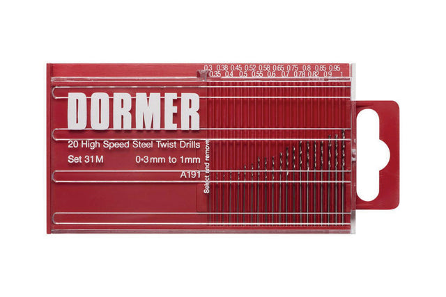 DORMER Spiralbohrersatz A191 HSS 20-teilig 0,3-1,0 mm DIN 338 in Runddose